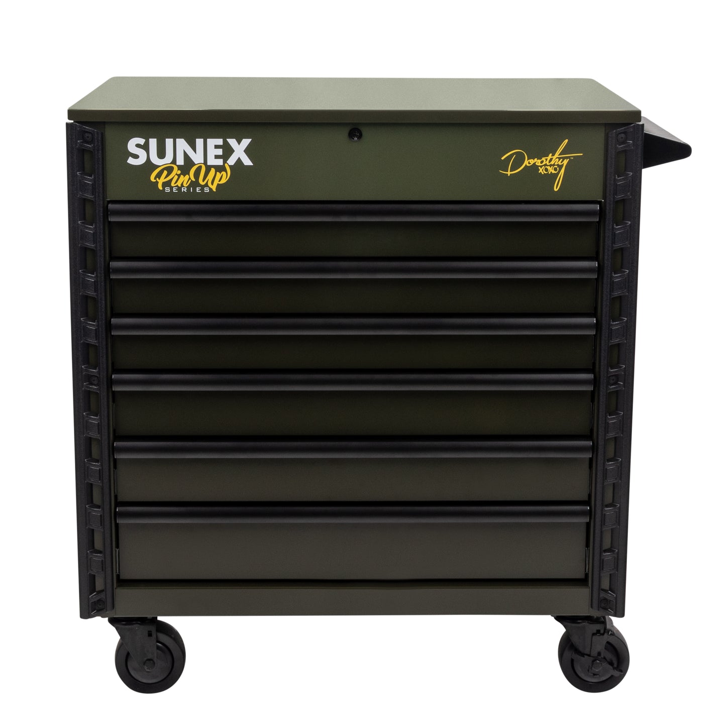 PIN-UP SERIES “DOROTHY” – 39" 6 DRAWER PREMIUM SERVICE CART – VICTORY VIXEN OD GREEN
