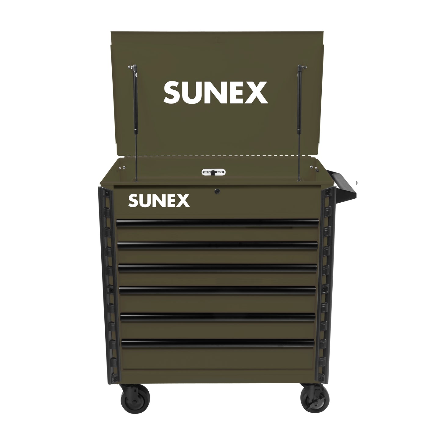 39" 6 DRAWER PREMIUM SERVICE CART - OLIVE DRAB GREEN