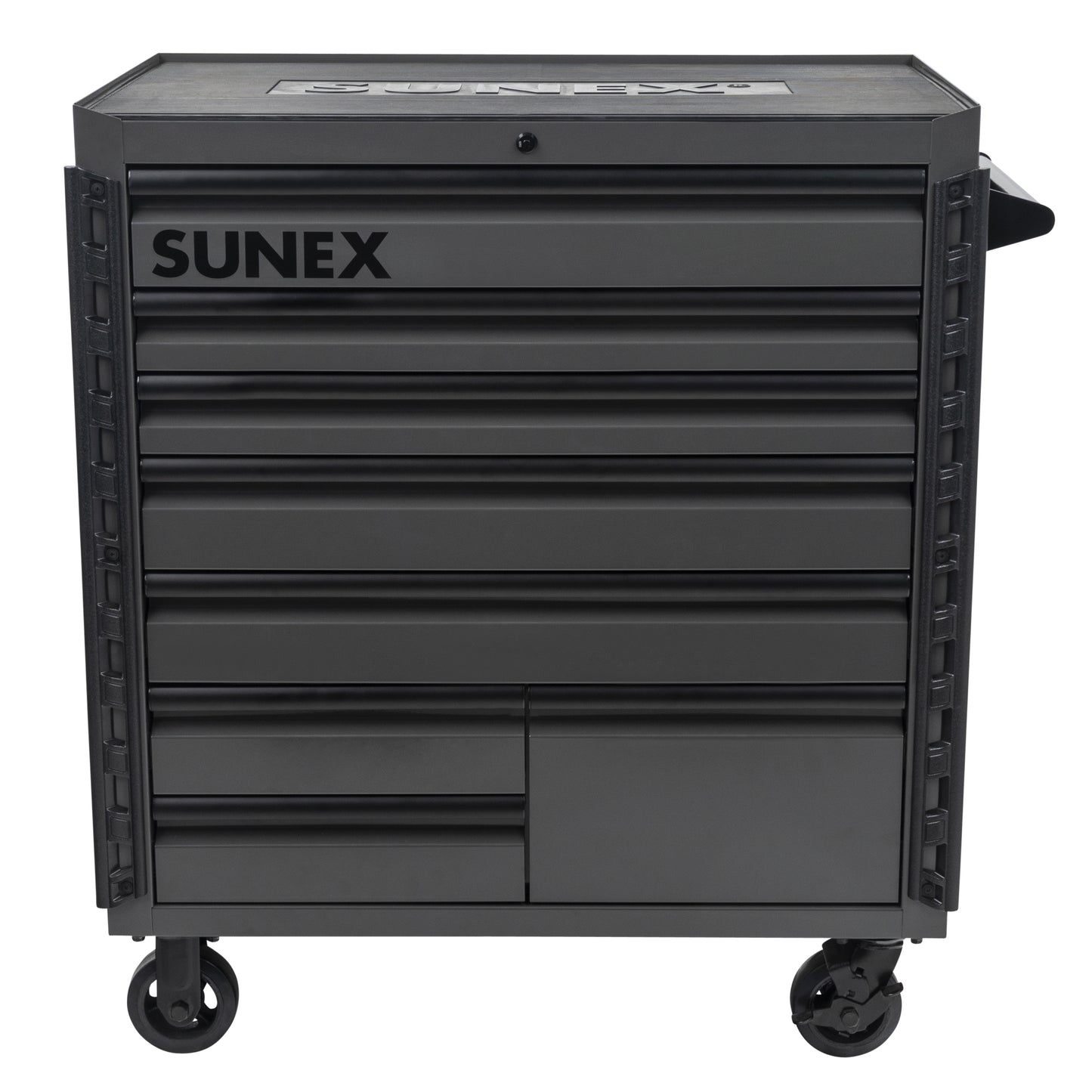 41" 8 DRAWER PREMIUM SERVICE CART WITH FLAT WORK SURFACE TOP – GRAY