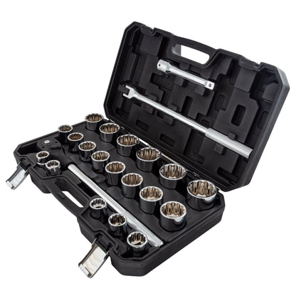3/4" DRIVE SAE 12 POINT STANDARD 22-PIECE SOCKET SET