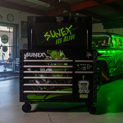 TONY SQUINDO “IT’S ALIVE!!” JUIC’D BOX 50” 7 DRAWER POWERED CART - BLACK