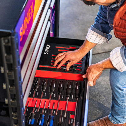 RETRO DESIGNED JUIC’D BOX 50” 7 DRAWER POWERED CART - BLACK