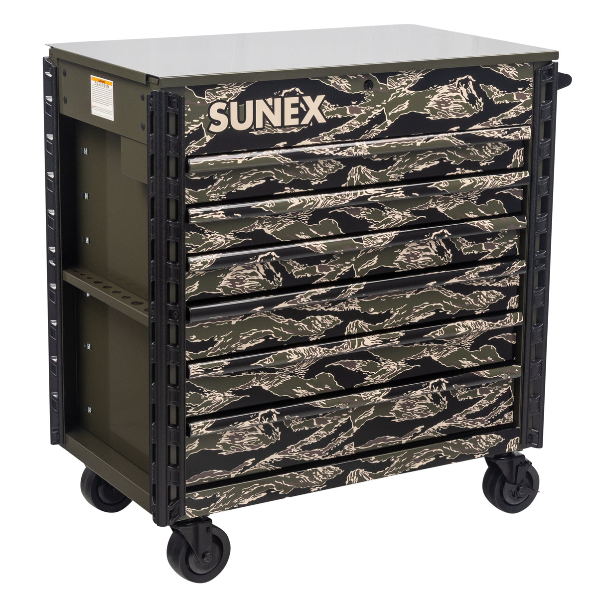 SHADOW TIGER CAMOUFLAGE – 39" 6 DRAWER PREMIUM SERVICE CART – OLIVE DRAB GREEN