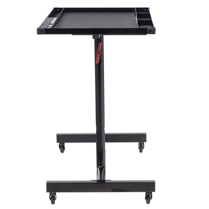DELUXE ADJUSTABLE WORK TABLE WITH DRAWER - BLACK