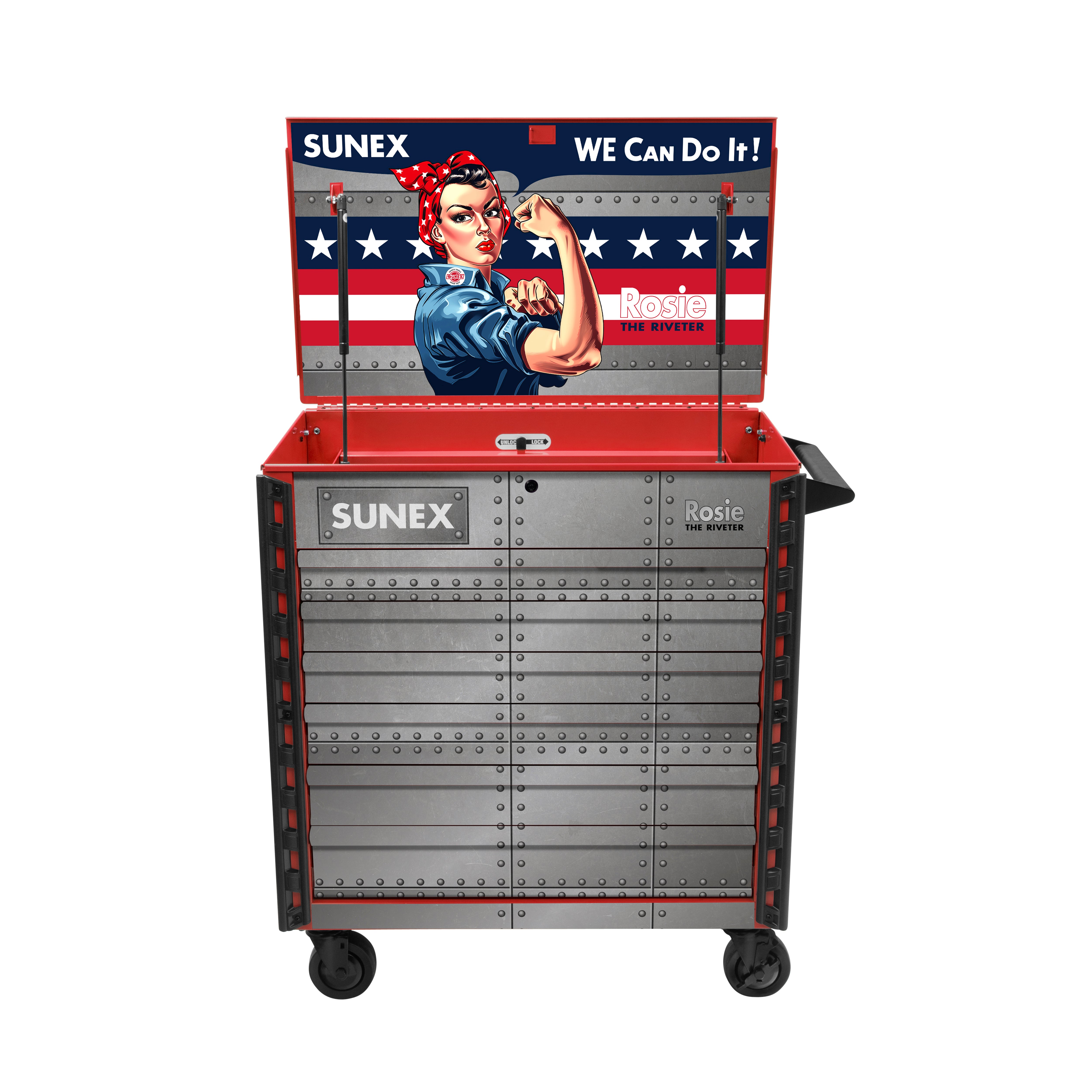 8056FDRROSIE – Rosie The Riveter - Red Premium Full Drawer Service
