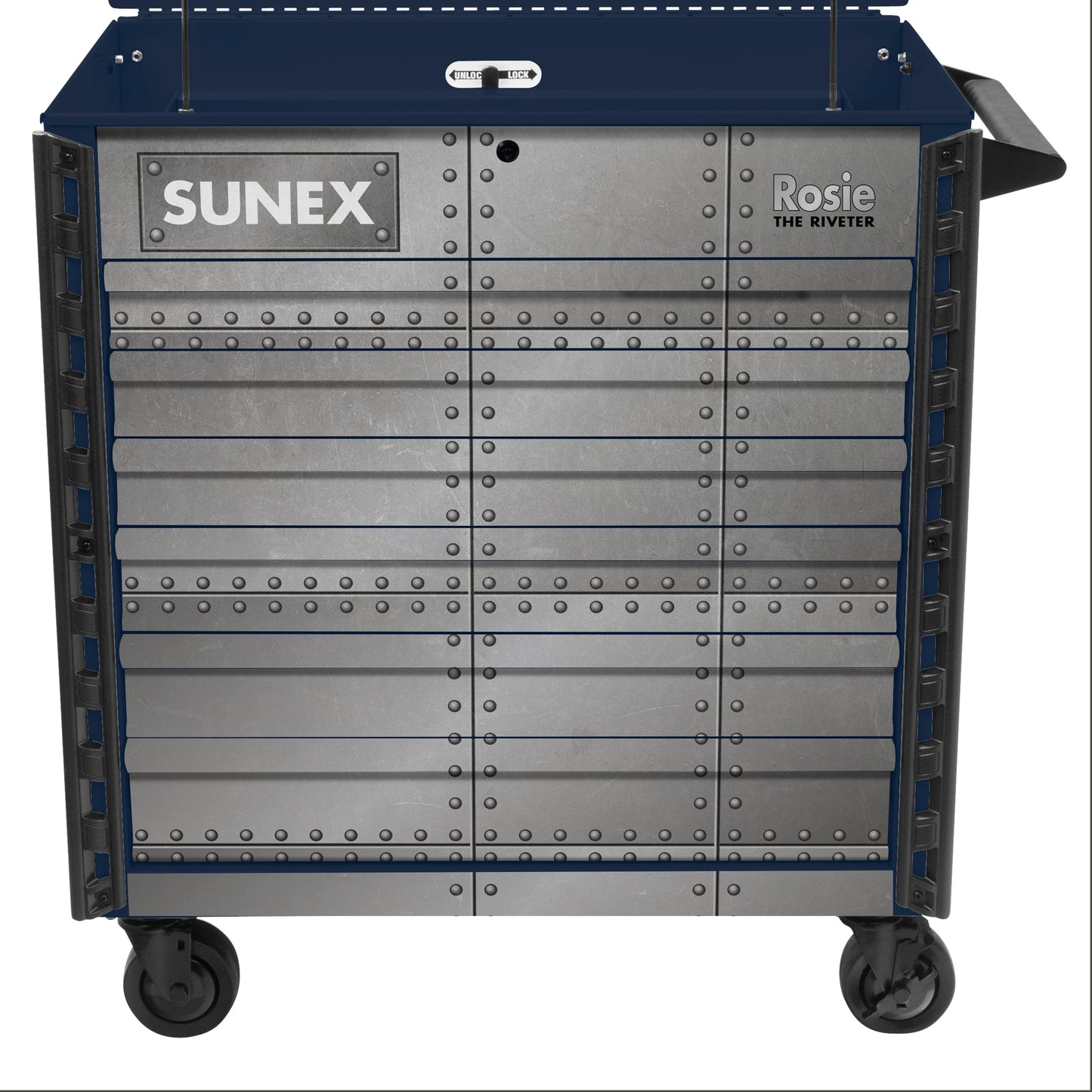 ROSIE THE RIVETER – 39" 6 DRAWER PREMIUM SERVICE CART – BLUE