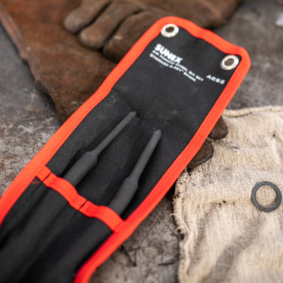 Air Hammer Chisel Hinge Pin Driver 2 Piece Set In Portable Tool Roll ...