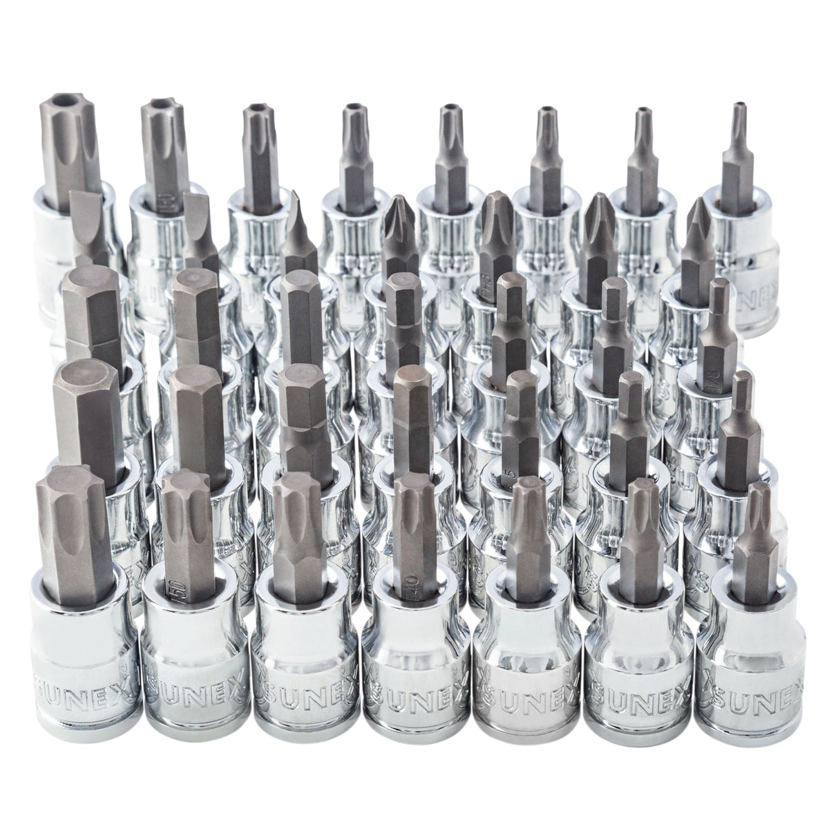 3/8" DRIVE SAE & METRIC HEX, TORX, TAMPERPROOF TORX, PHILLIPS, POZIDRIV & SLOTTED SET IN EVA FOAM