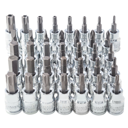 3/8" DRIVE SAE & METRIC HEX, TORX, TAMPERPROOF TORX, PHILLIPS, POZIDRIV & SLOTTED SET IN EVA FOAM