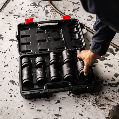 1" DRIVE SAE & METRIC 6 POINT HEAVY-DUTY WHEEL 10-PIECE IMPACT SOCKET SET