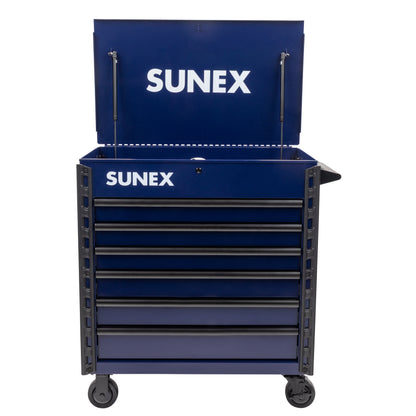 39" 6 DRAWER PREMIUM SERVICE CART – BLUE