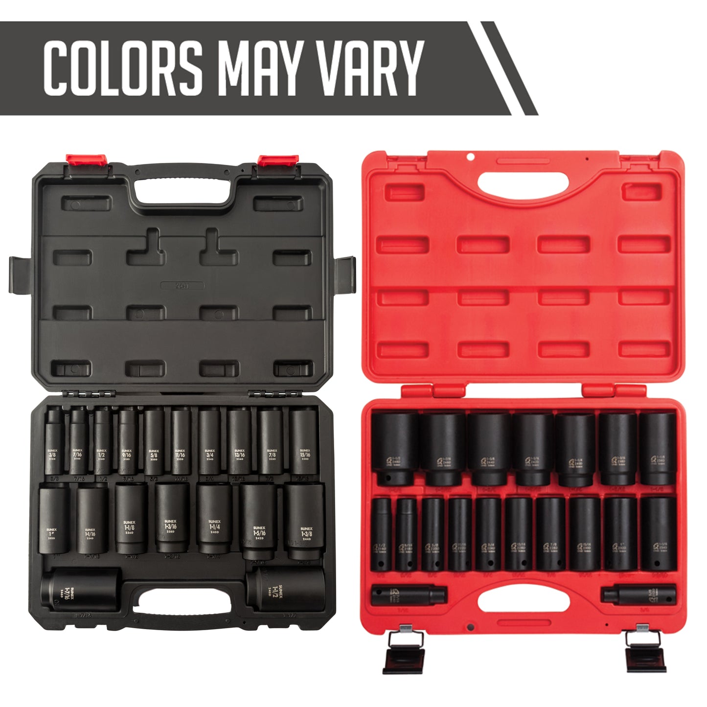 1/2" DRIVE SAE 6 POINT DEEP 19-PIECE IMPACT SOCKET SET