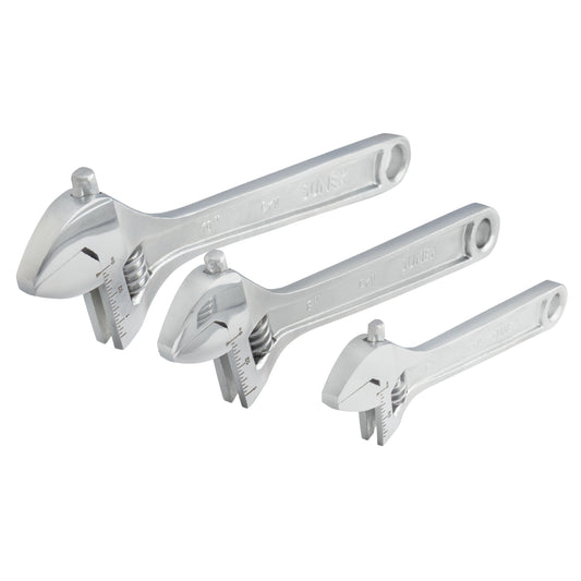 6", 8" & 10" 3 PIECE ADJUSTABLE WRENCH SET