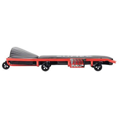 DELUXE CREEPER WITH ADJUSTABLE HEADREST - BLACK/RED