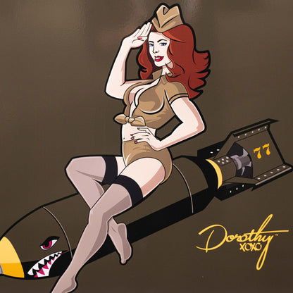 PIN-UP SERIES “DOROTHY” – 39" 6 DRAWER PREMIUM SERVICE CART – VICTORY VIXEN OD GREEN