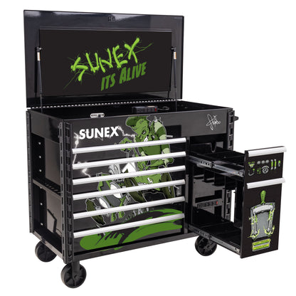 TONY SQUINDO “IT’S ALIVE!!” JUIC’D BOX 50” 7 DRAWER POWERED CART - BLACK