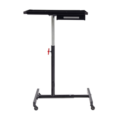 DELUXE ADJUSTABLE WORK TABLE WITH DRAWER - BLACK