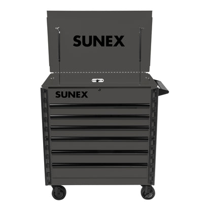 39" 6 DRAWER PREMIUM SERVICE CART – GRAY