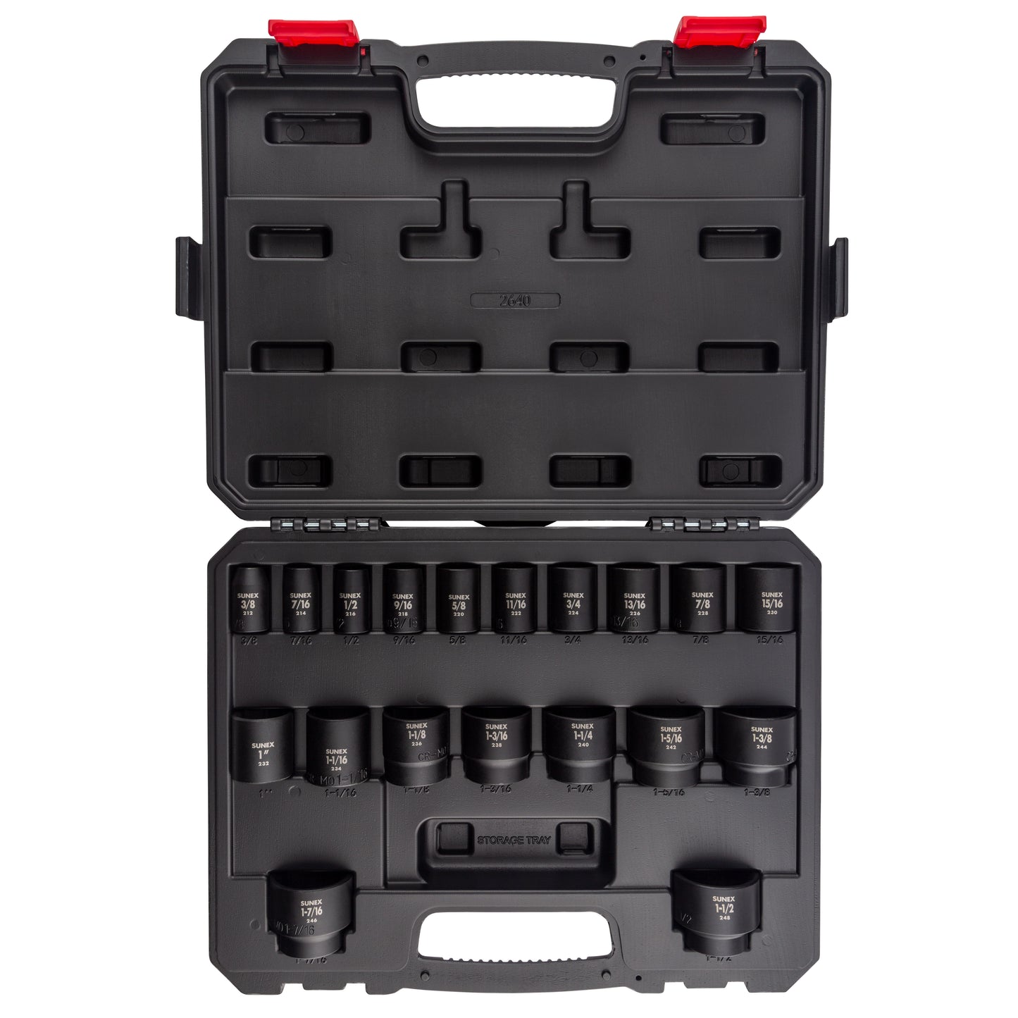 1/2" DRIVE SAE 6 POINT STANDARD 19-PIECE IMPACT SOCKET SET