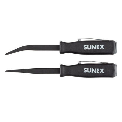 2 PIECE MINI MULTI TIP PRY BAR SET WITH STRIKING CAPS (STRAIGHT & CURVED TIP)