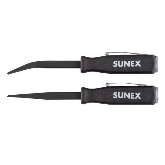 2 PIECE MINI MULTI TIP PRY BAR SET WITH STRIKING CAPS (STRAIGHT & CURVED TIP)