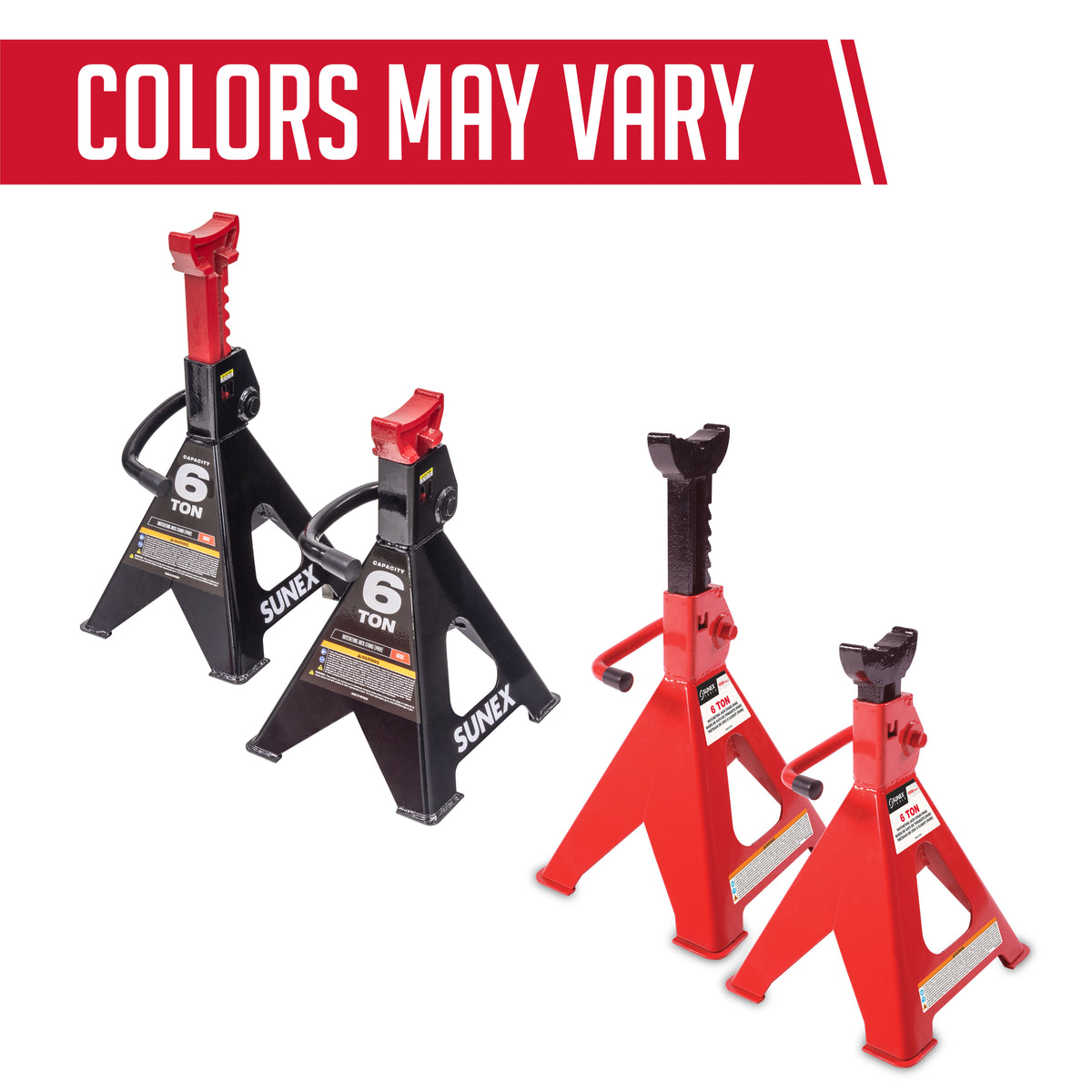 6 TON HEAVY DUTY RATCHETING JACK STANDS (PAIR)