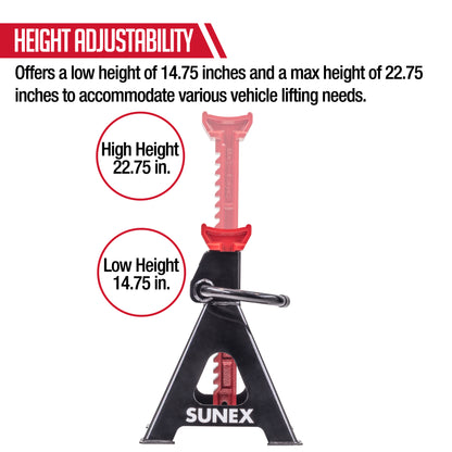 6 TON HEAVY DUTY RATCHETING JACK STANDS (PAIR)