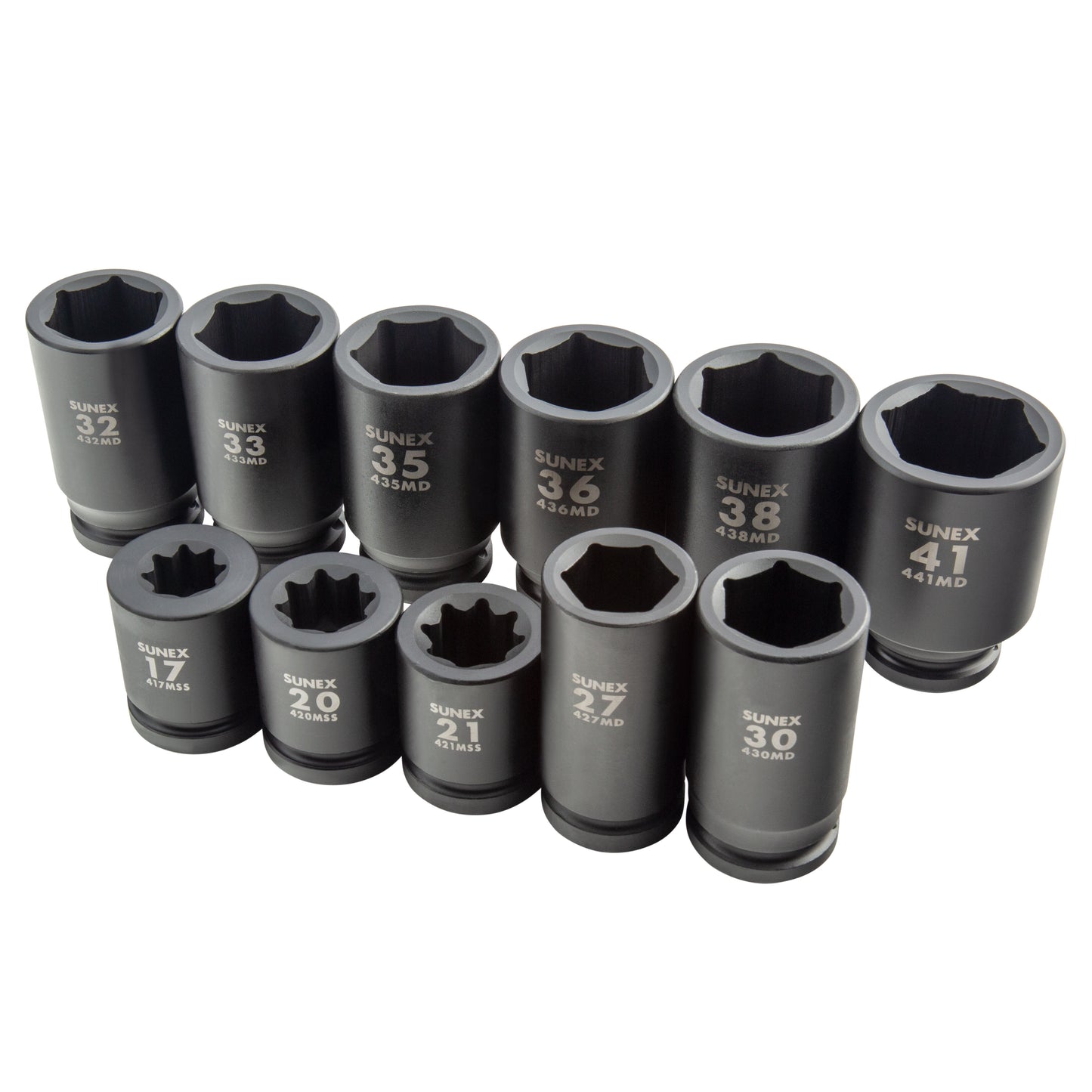 3/4" DRIVE METRIC 6 POINT DEEP & 4 POINT SQUARE BUDD WHEEL 11-PIECE IMPACT SOCKET SET