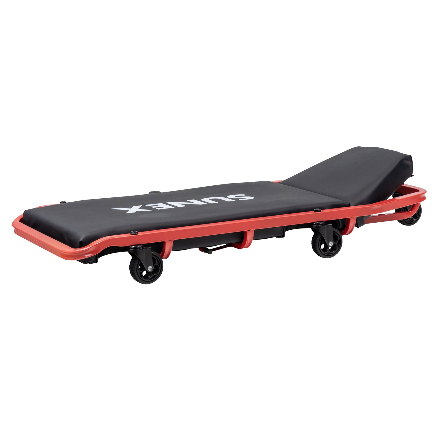 DELUXE CREEPER WITH ADJUSTABLE HEADREST - BLACK/RED