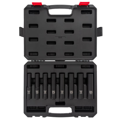 1/2" DRIVE SAE 6 POINT EXTRA DEEP 8-PIECE IMPACT SOCKET SET