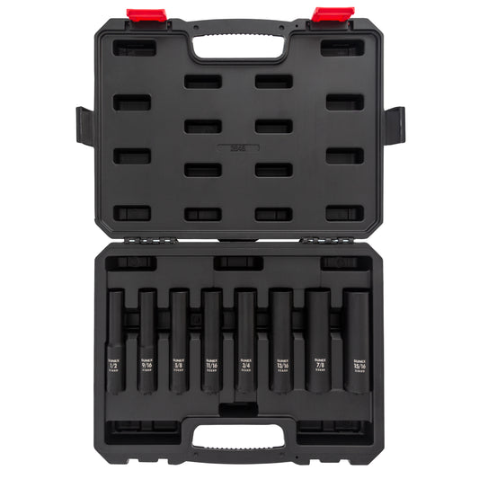 1/2" DRIVE SAE 6 POINT EXTRA DEEP 8-PIECE IMPACT SOCKET SET