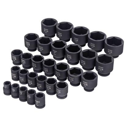 3/4" DRIVE SAE 6 POINT STANDARD 29-PIECE IMPACT SOCKET SET