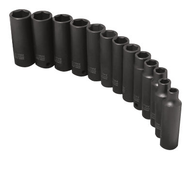 3/8" DRIVE METRIC 6 POINT DEEP 13-PIECE IMPACT SOCKET SET
