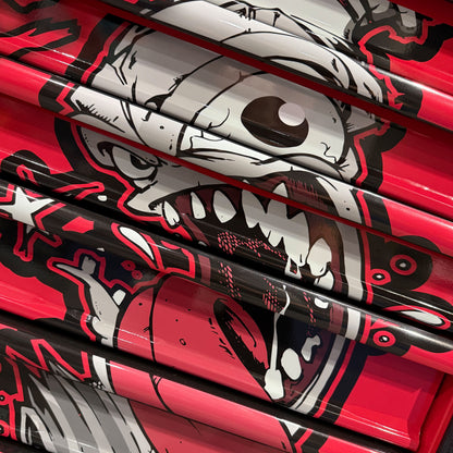 TONY SQUINDO “FOUL PLUG” PREMIUM FULL DRAWER SERVICE CART - RED