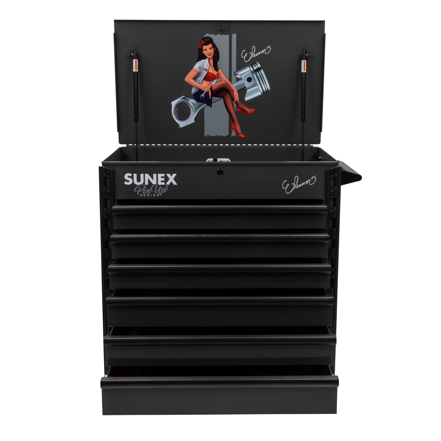 PIN-UP SERIES “ELEANOR” – 39" 6 DRAWER PREMIUM SERVICE CART – SIREN SMOKE