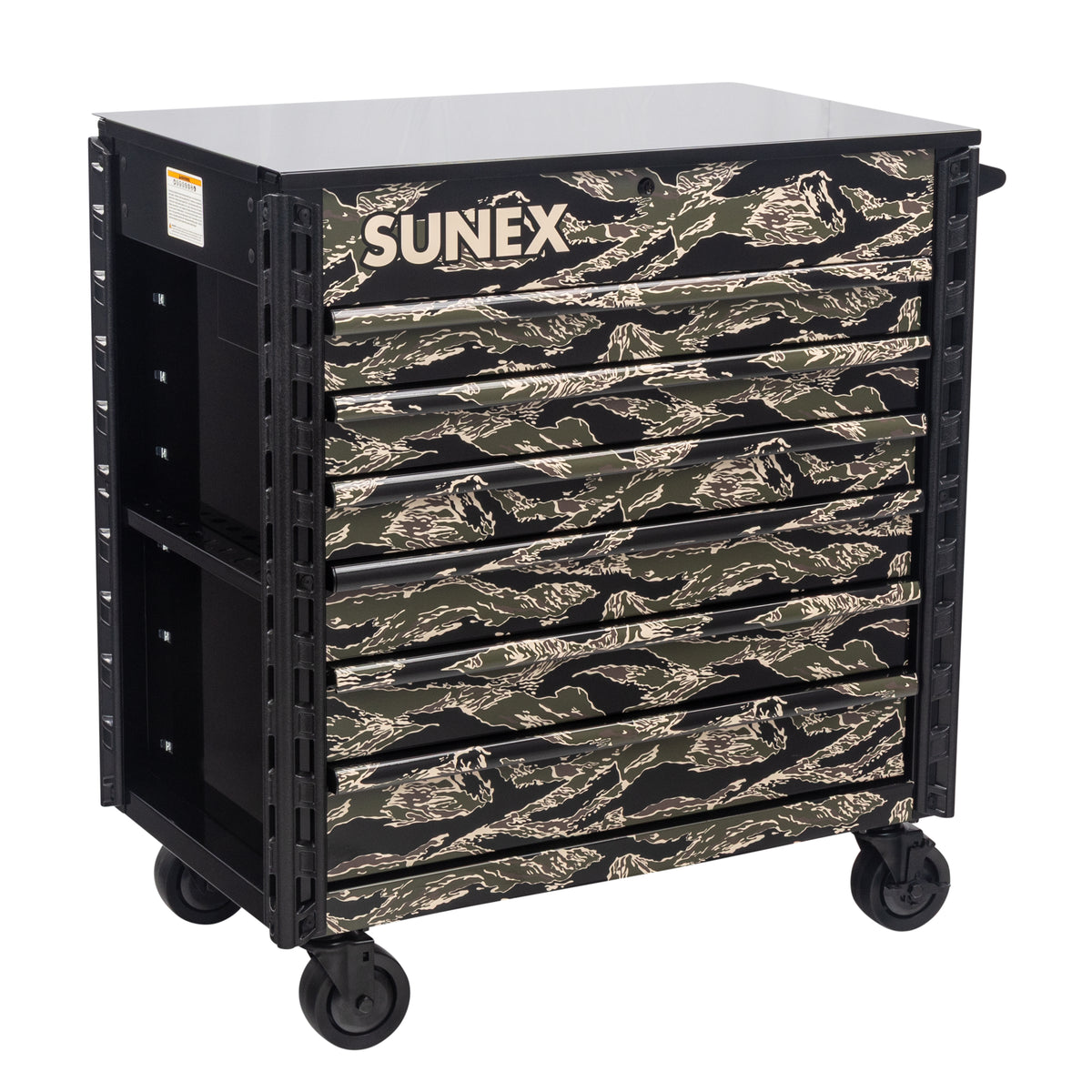 SHADOW TIGER CAMOUFLAGE – 39" 6 DRAWER PREMIUM SERVICE CART – BLACK