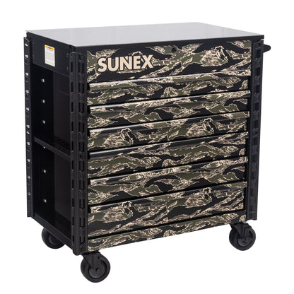 SHADOW TIGER CAMOUFLAGE – 39" 6 DRAWER PREMIUM SERVICE CART – BLACK