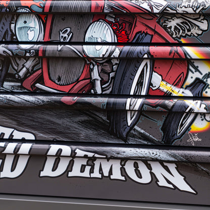 TONY SQUINDO – SPEED DEMON – 39" 6 DRAWER PREMIUM SERVICE CART – GRAY