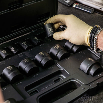 1/2" DRIVE SAE 6 POINT STANDARD 19-PIECE IMPACT SOCKET SET