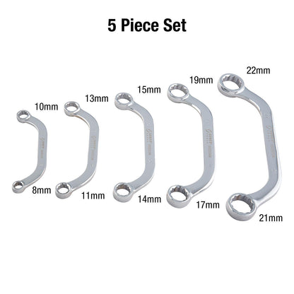 5PC METRIC FULL POLISH HALF MOON BOX WRENCH SET