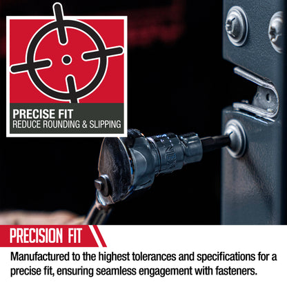 3/8" DRIVE SAE & METRIC HEX, TORX, TAMPERPROOF TORX, PHILLIPS, POZIDRIV & SLOTTED SET IN EVA FOAM