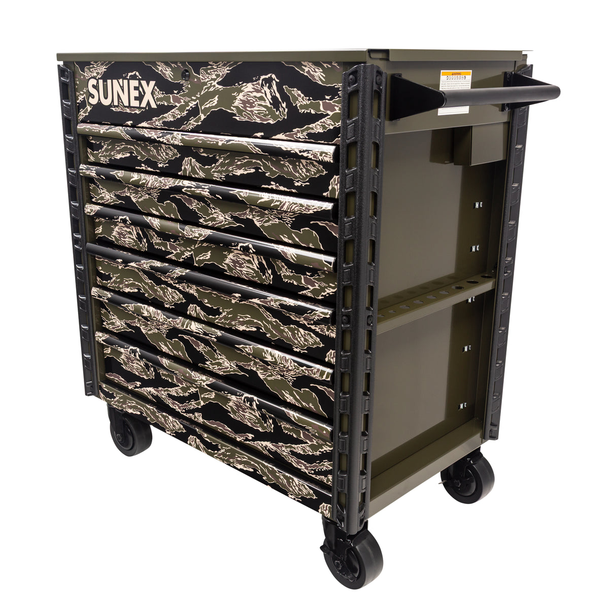 SHADOW TIGER CAMOUFLAGE – 39" 6 DRAWER PREMIUM SERVICE CART – OLIVE DRAB GREEN