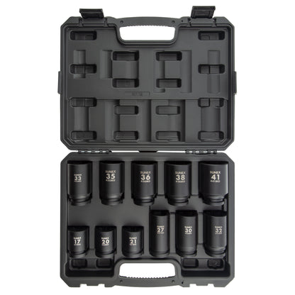 3/4" DRIVE METRIC 6 POINT DEEP & 4 POINT SQUARE BUDD WHEEL 11-PIECE IMPACT SOCKET SET