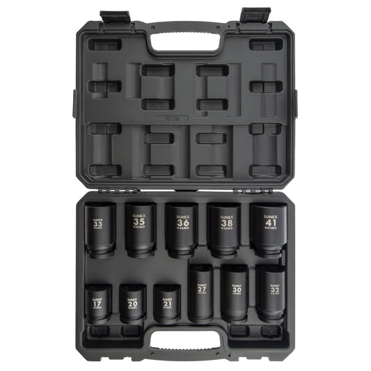 3/4" DRIVE METRIC 6 POINT DEEP & 4 POINT SQUARE BUDD WHEEL 11-PIECE IMPACT SOCKET SET