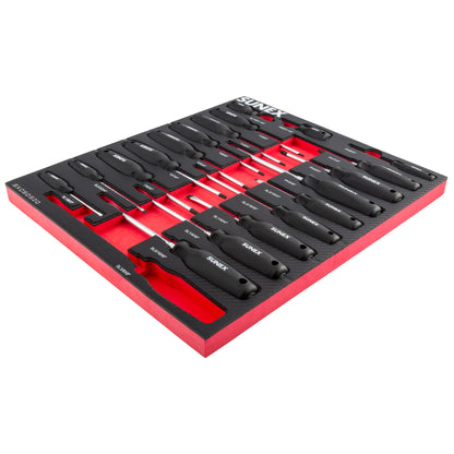PHILLIPS®, SLOTTED & TORX® MAGNETIC 20 PIECE SCREWDRIVER SET IN EVA FOAM