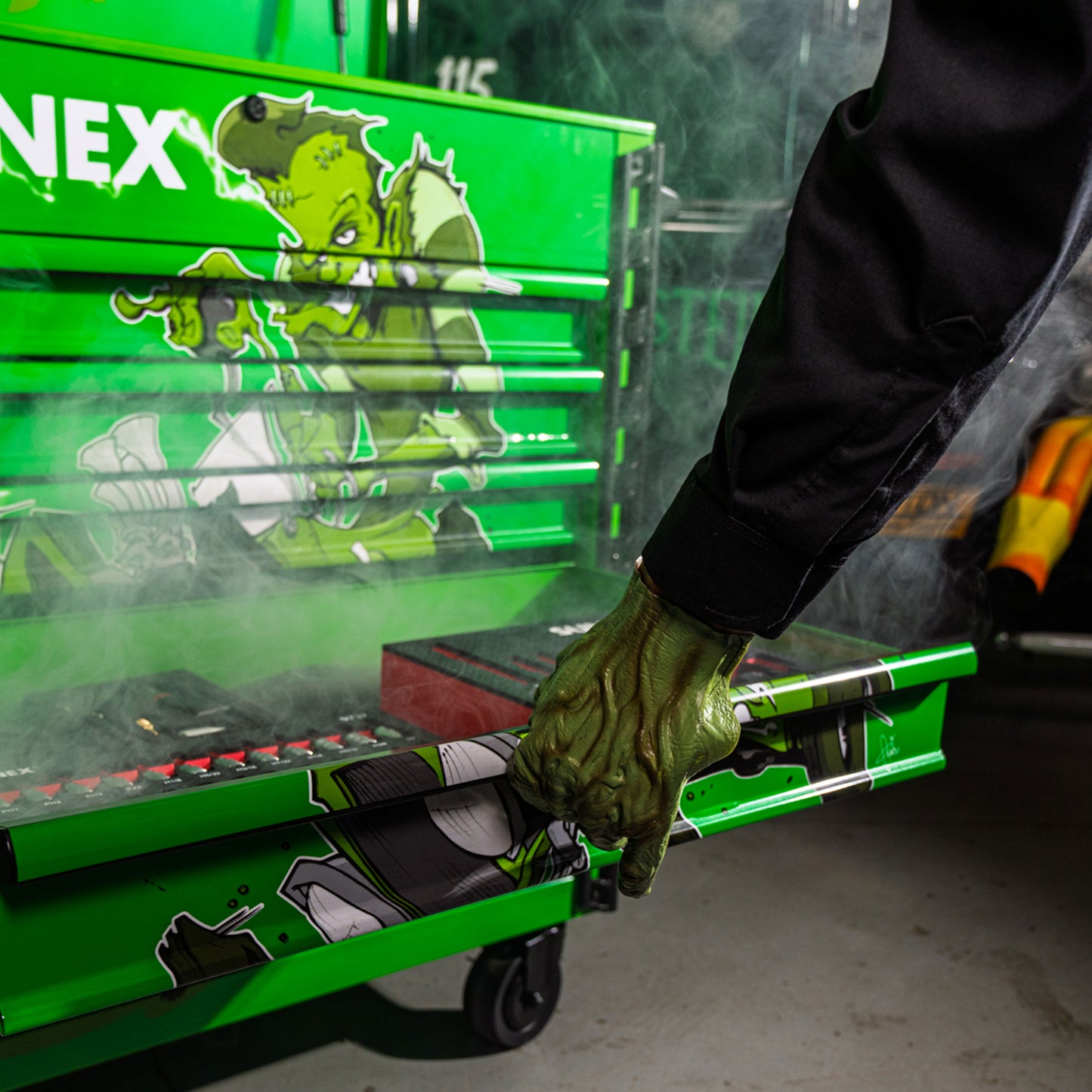 TONY SQUINDO “ITS ALIVE” PREMIUM FULL DRAWER SERVICE CART - LIME GREEN