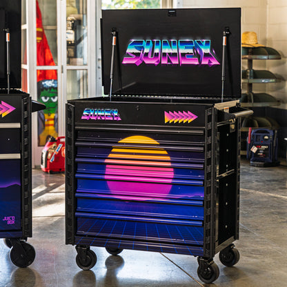 SYNTH DESIGNED BLACK PREMIUM FULL DRAWER SERVICE CART - BLACK