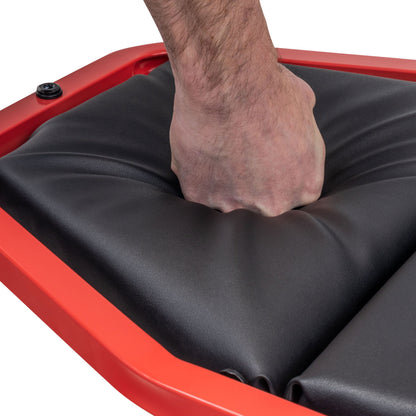 DELUXE CREEPER WITH ADJUSTABLE HEADREST - BLACK/RED