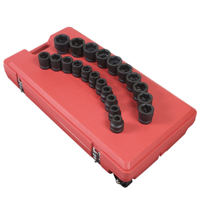 1" DRIVE SAE 6 POINT STANDARD 21-PIECE IMPACT SOCKET SET