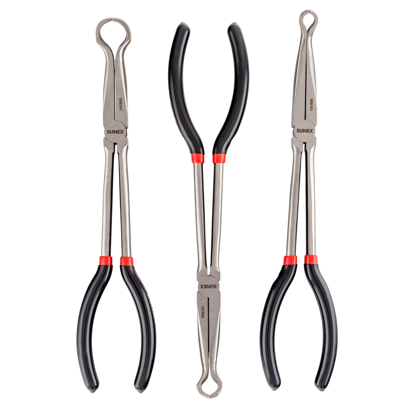 3 PIECE 11" LONG REACH HOSE GRIP PLIERS SET